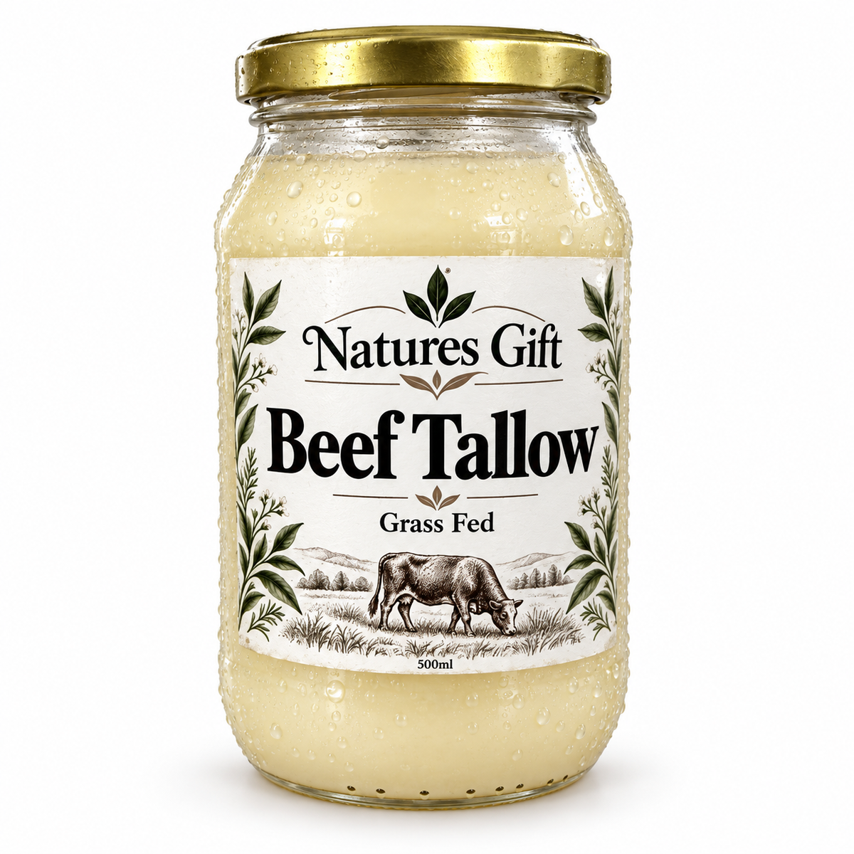Beef tallow - Grass Fed - 500ml glass jar
